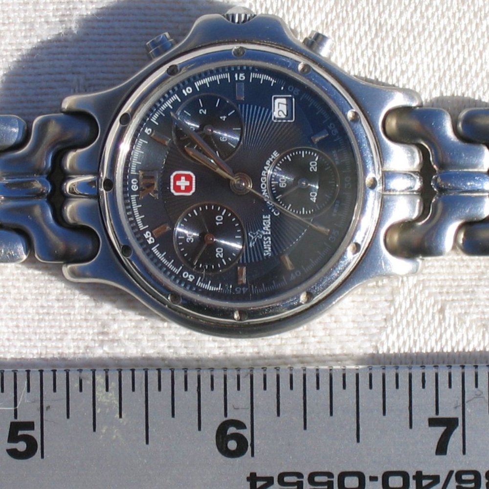 $3,750 SWISS EAGLE STAINLESS CHRONOGRAPH WATCH